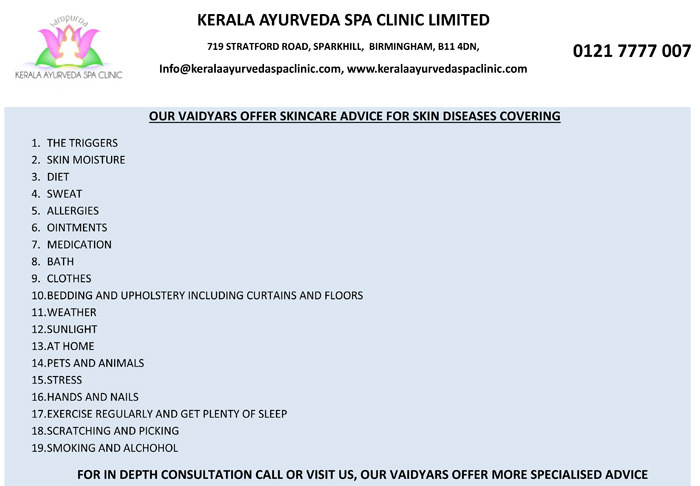 Skin Care Issues get advice from Kerala Ayurveda Spa Clinic